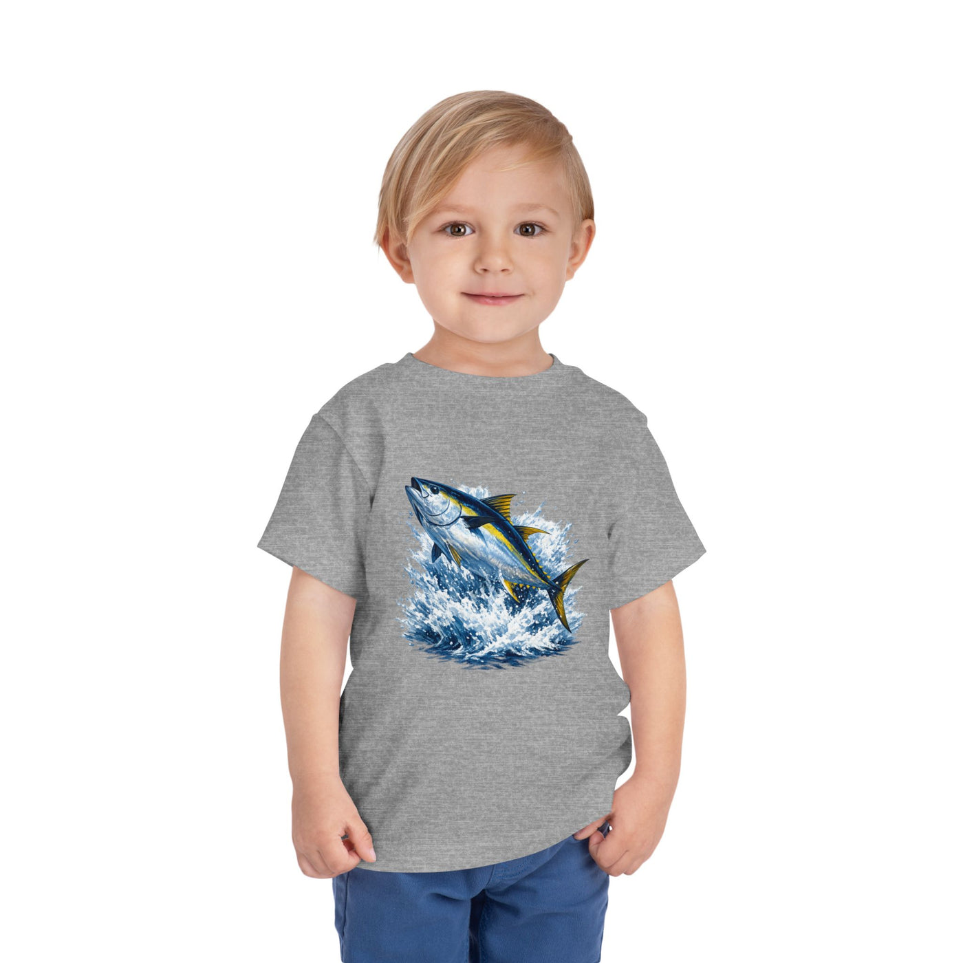 Toddler Tee — Leaping Yellowfin Tuna Splash Graphic