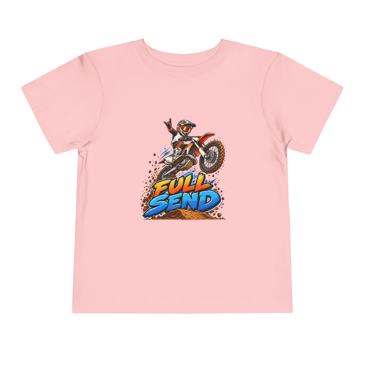 Toddler Tee — "Full Send" Dirt Bike Graphic