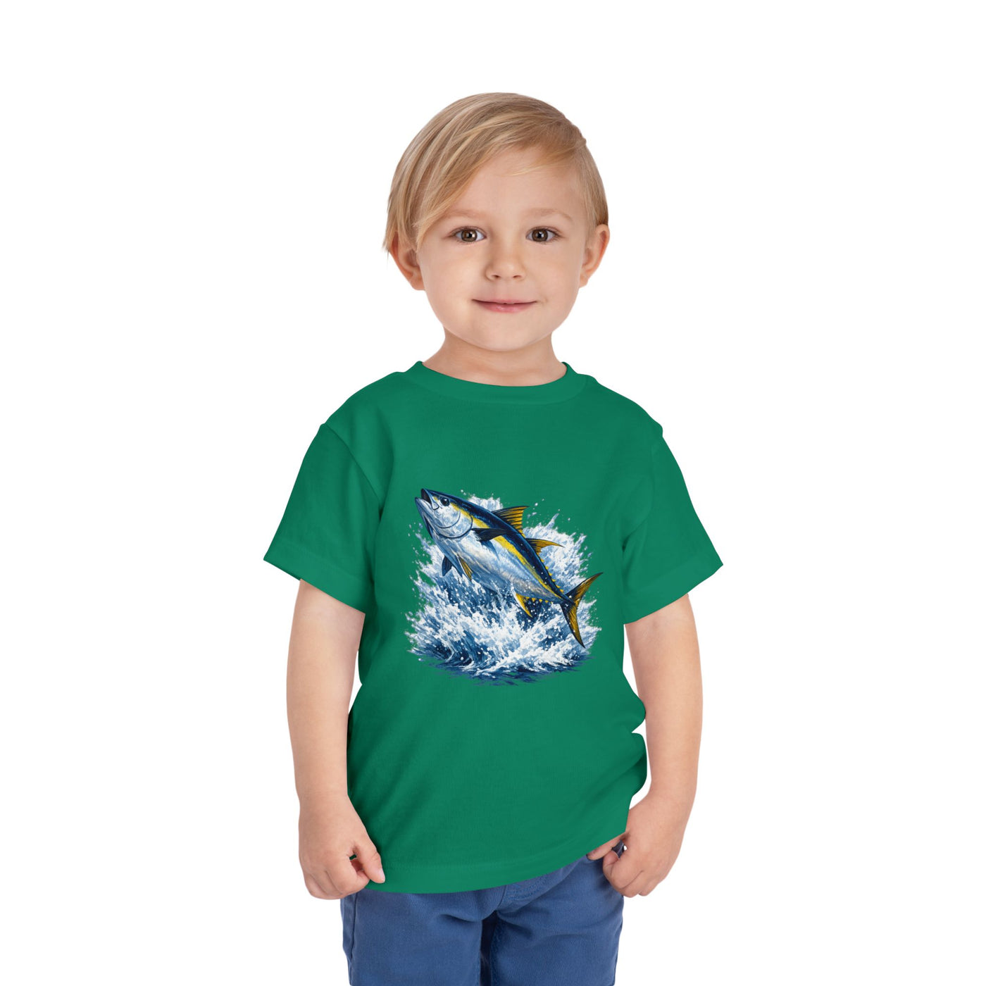 Toddler Tee — Leaping Yellowfin Tuna Splash Graphic