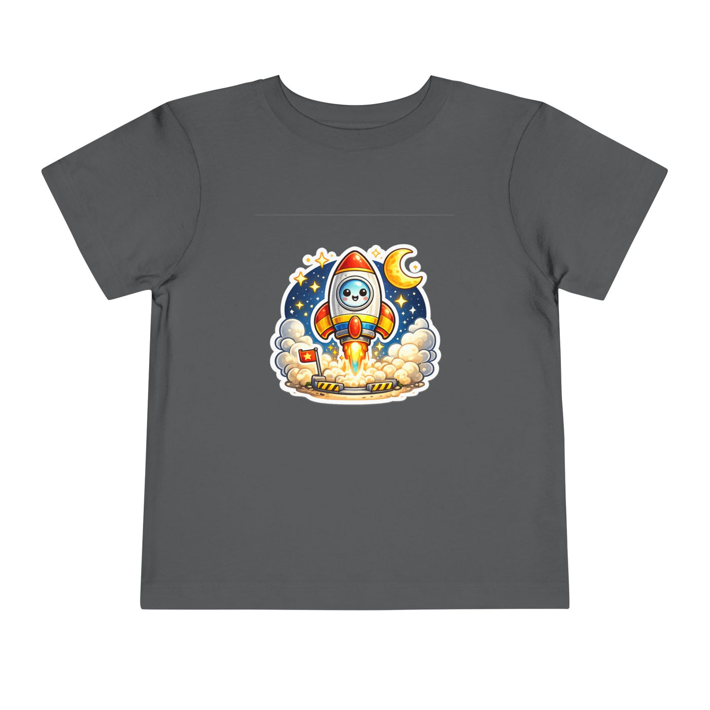 Toddler Tee — Cute Rocket Astronaut Launch Graphic
