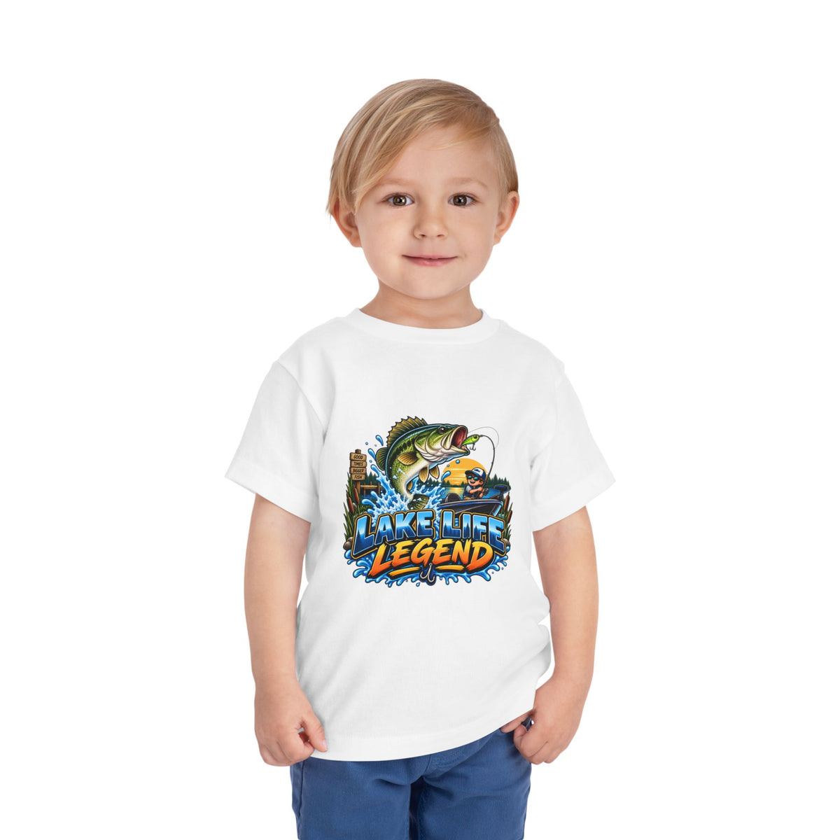 Toddler Tee — "Lake Life Legend" Fishing Graphic for Kids