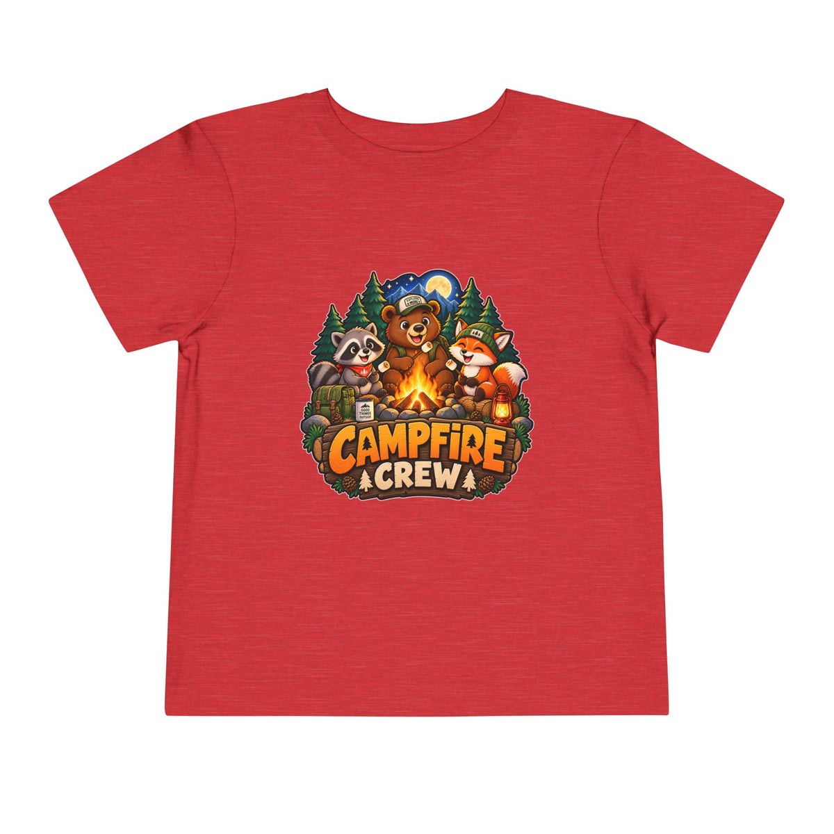 Toddler Tee — "Campfire Crew" Cute Woodland Animals Camping Shirt