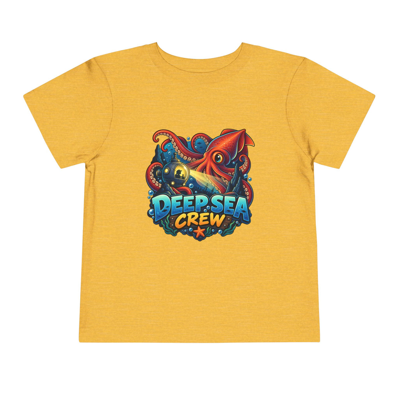 Toddler Tee — "Deep Sea Crew" Cute Squid Ocean Graphic Shirt