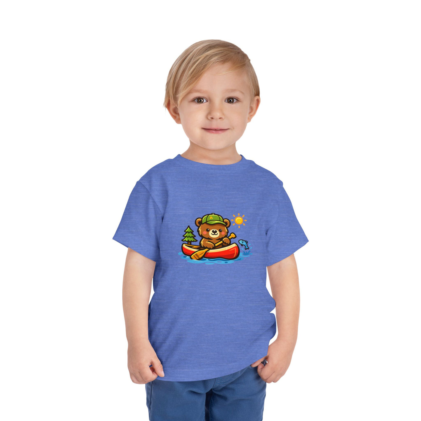 Toddler Tee — Cute Bear Canoeing Graphic Shirt | Kids Outdoor Adventure Top