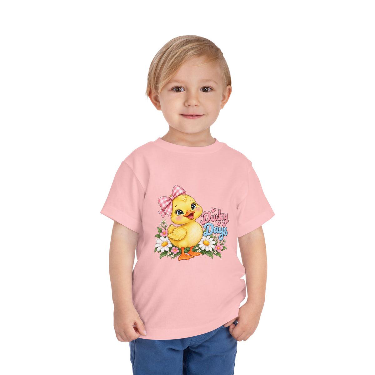 Toddler Tee — "Ducky Days" Cute Duckling Floral Baby Shirt
