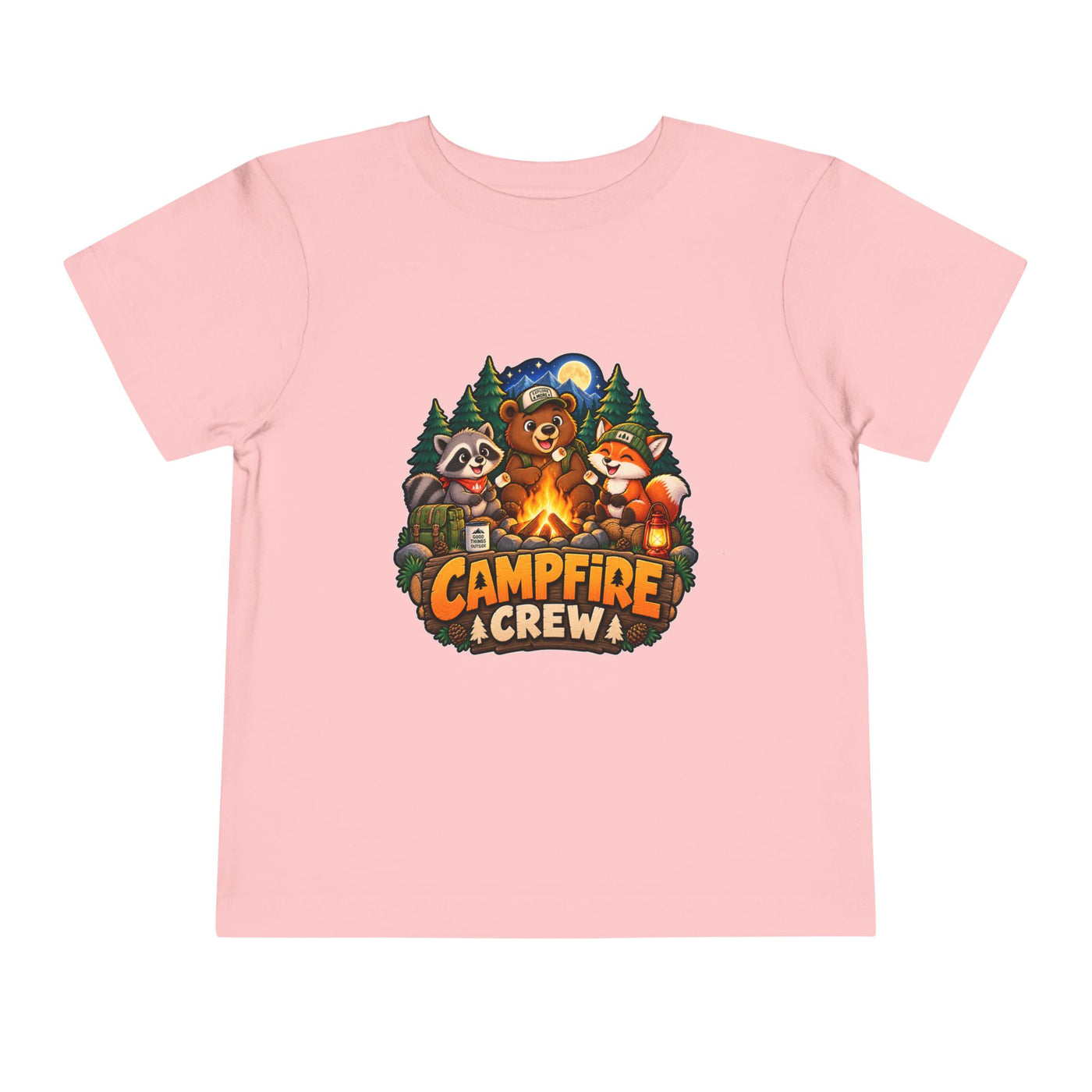 Toddler Tee — "Campfire Crew" Cute Woodland Animals Camping Shirt