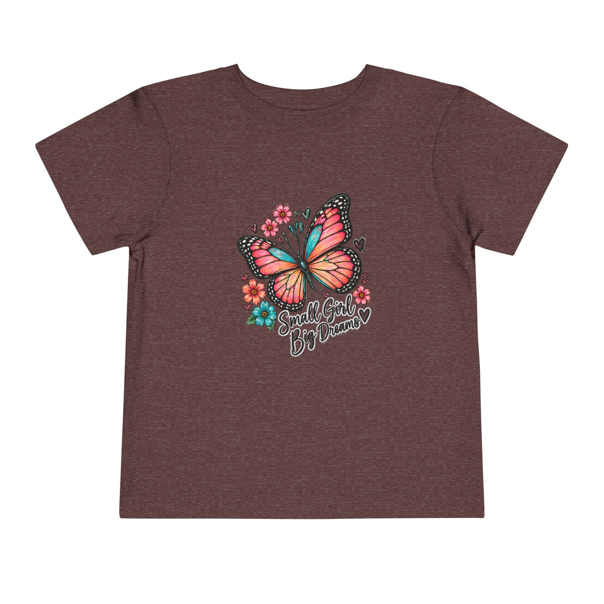 Toddler Tee — "Small Girl Big Dreams" Butterfly Floral Shirt