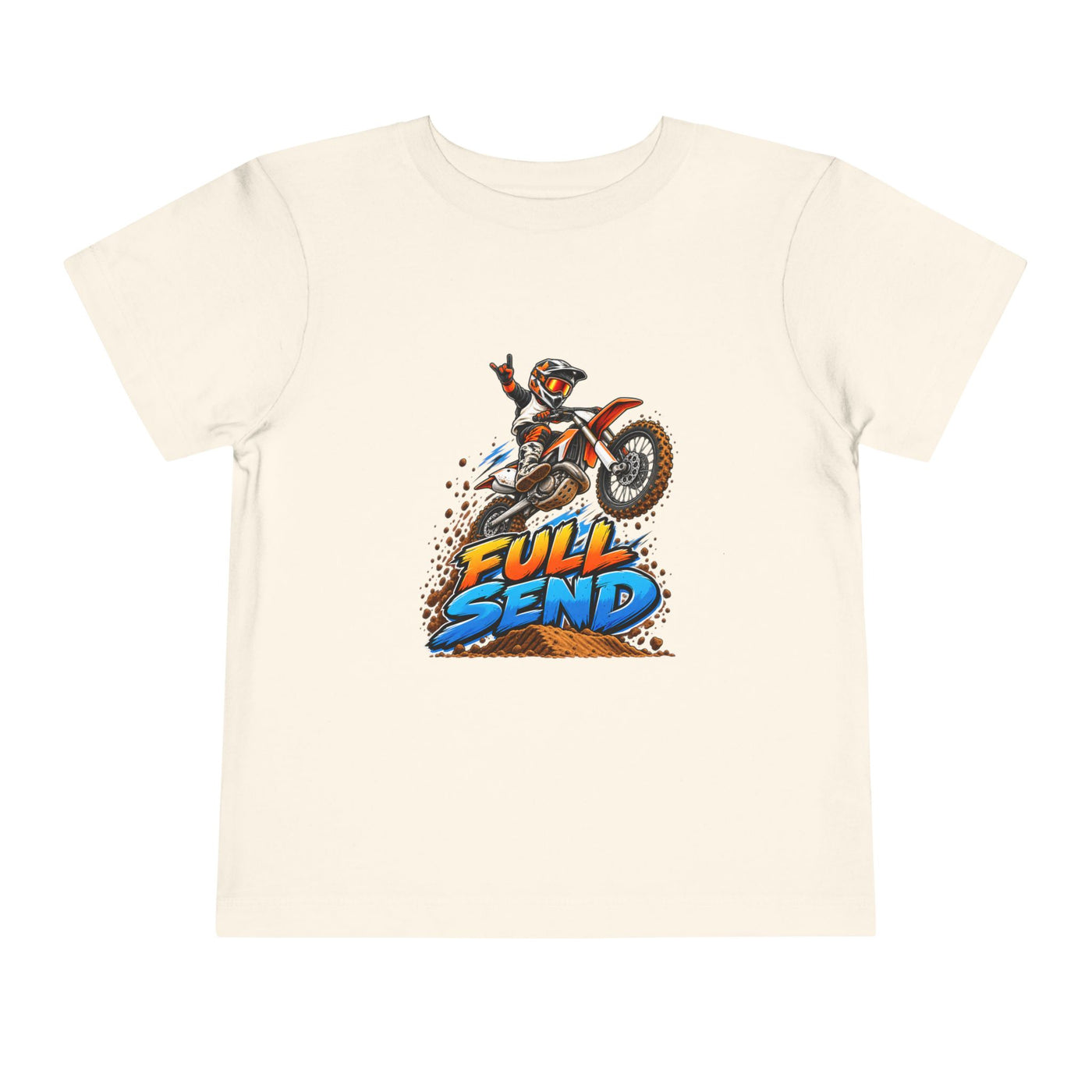 Toddler Tee — "Full Send" Dirt Bike Graphic