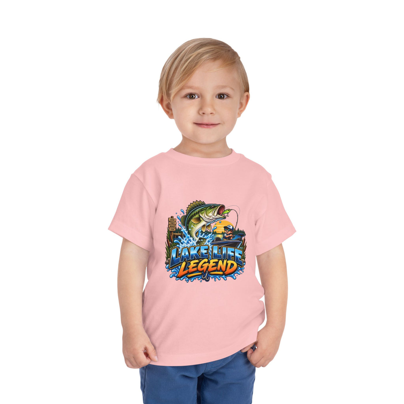 Toddler Tee — "Lake Life Legend" Fishing Graphic for Kids