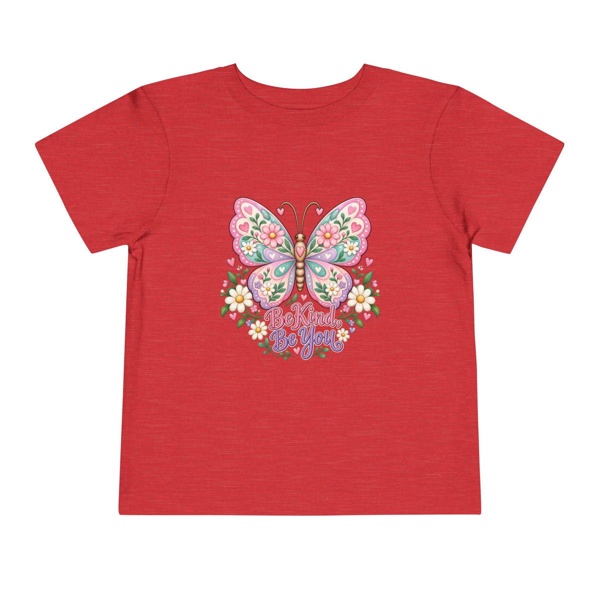 Toddler Tee — Pink Butterfly “Be Kind Be You” Floral Graphic
