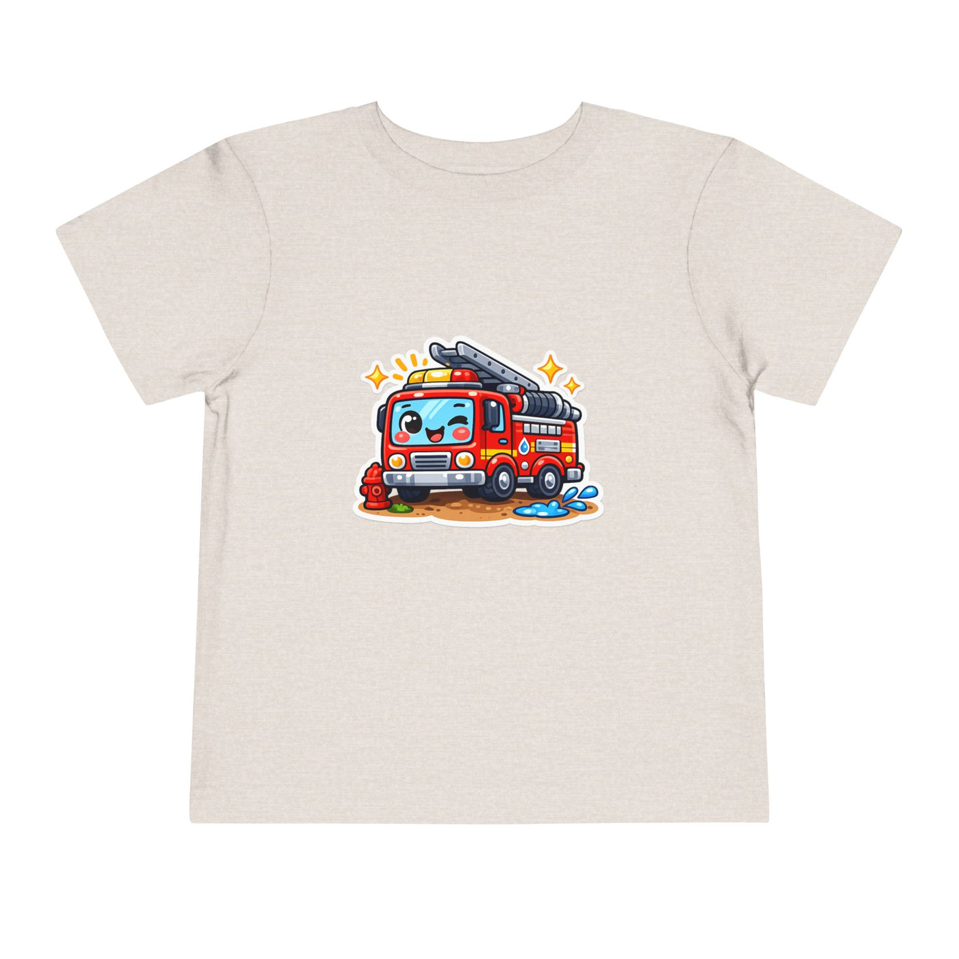 Toddler Tee — Cute Cartoon Fire Truck Graphic Shirt for Kids