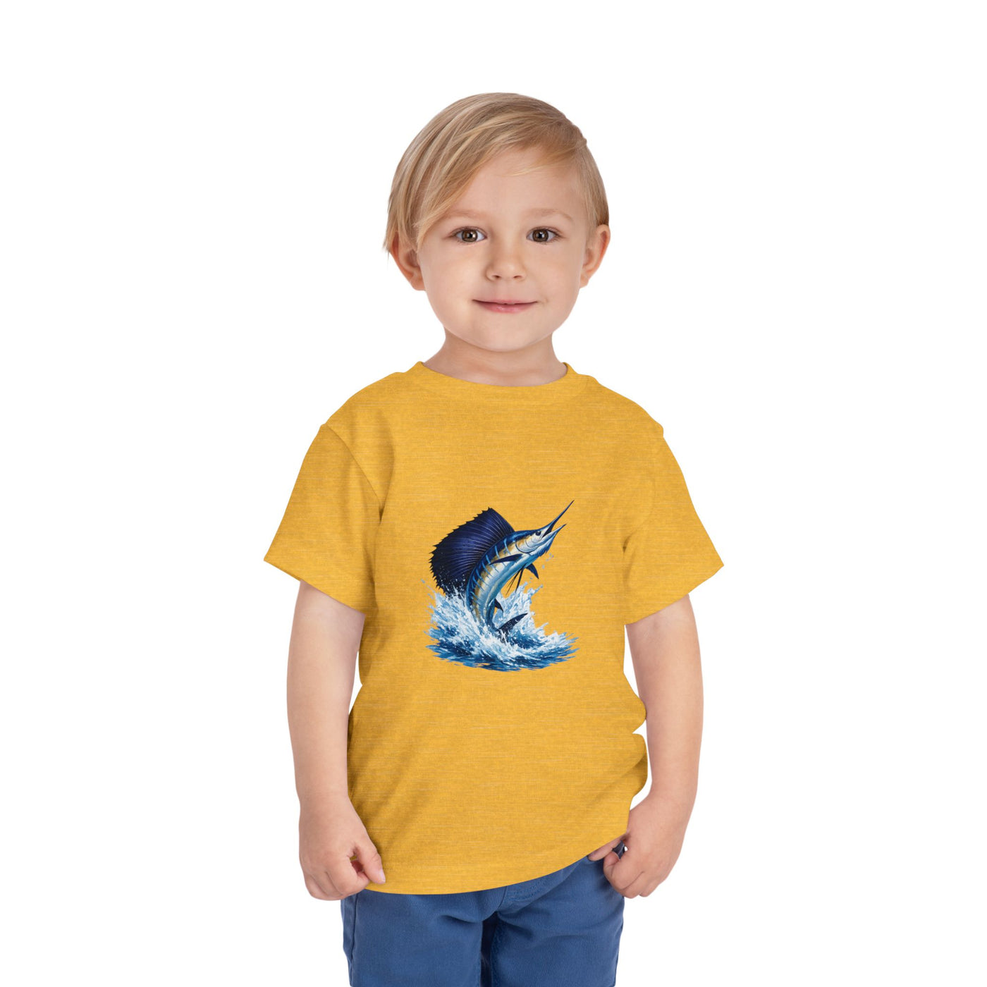Toddler Tee – Blue Marlin Splash Fishing Shirt