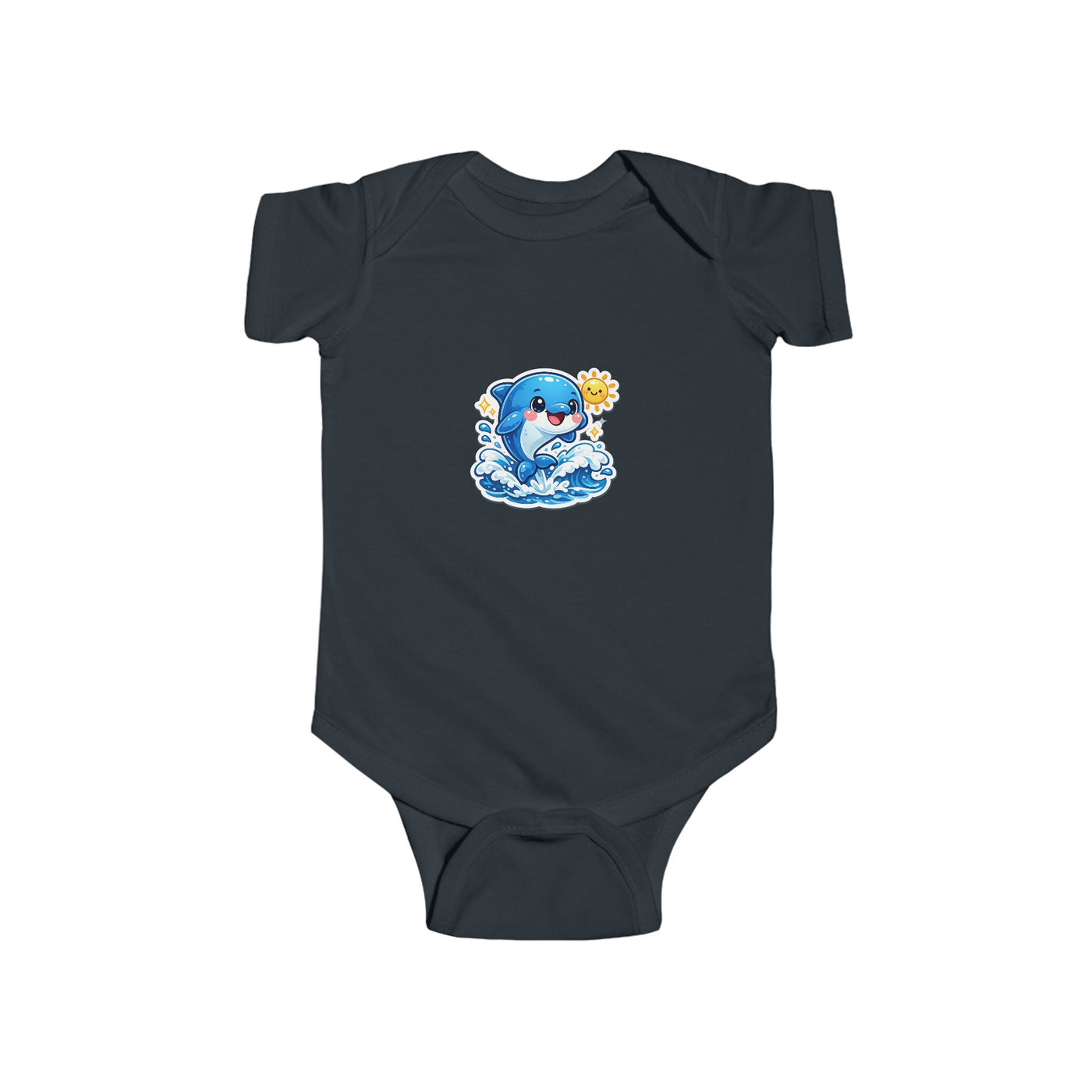 Cute Baby Dolphin Bodysuit – Sunny Ocean Infant Onesie