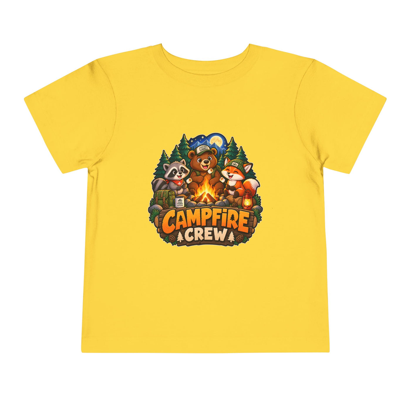 Toddler Tee — "Campfire Crew" Cute Woodland Animals Camping Shirt