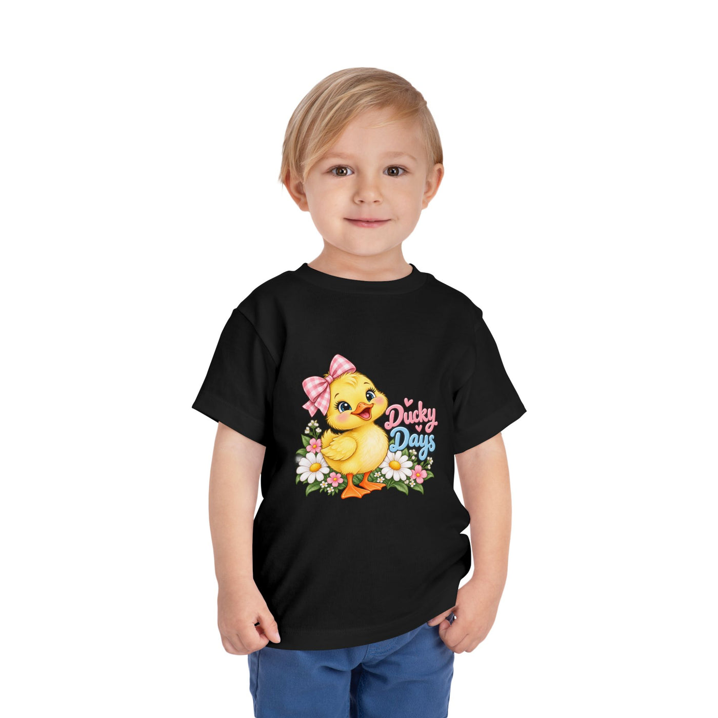 Toddler Tee — "Ducky Days" Cute Duckling Floral Baby Shirt