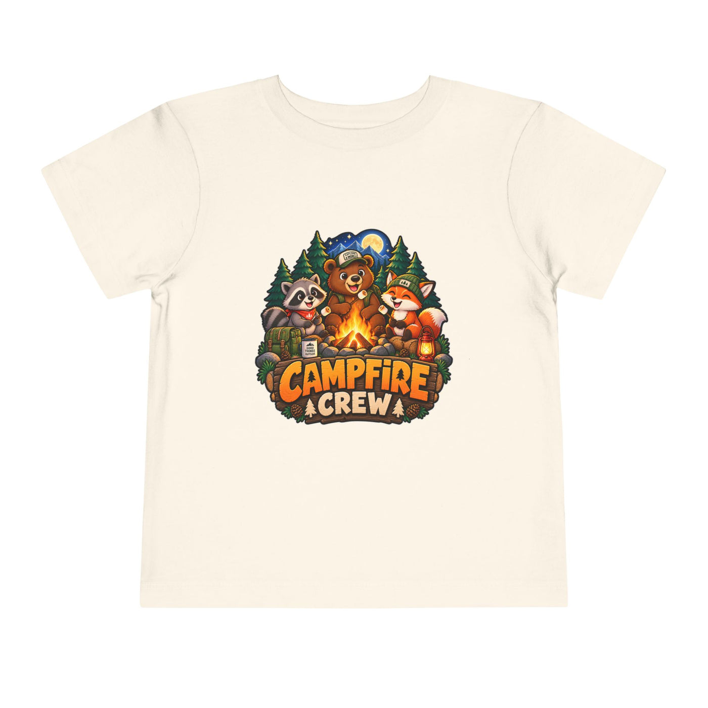 Toddler Tee — "Campfire Crew" Cute Woodland Animals Camping Shirt