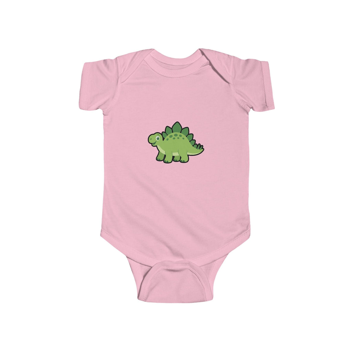 Baby Bodysuit — Cute Green Stegosaurus Dinosaur Infant Onesie - Front Patch Kids Co.