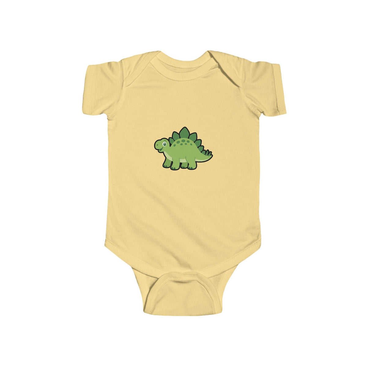 Baby Bodysuit — Cute Green Stegosaurus Dinosaur Infant Onesie - Front Patch Kids Co.