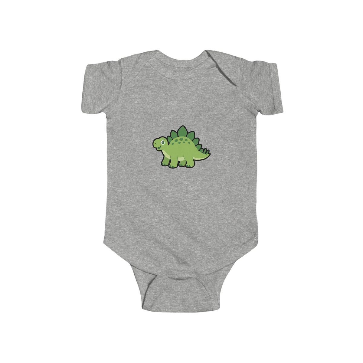 Baby Bodysuit — Cute Green Stegosaurus Dinosaur Infant Onesie - Front Patch Kids Co.