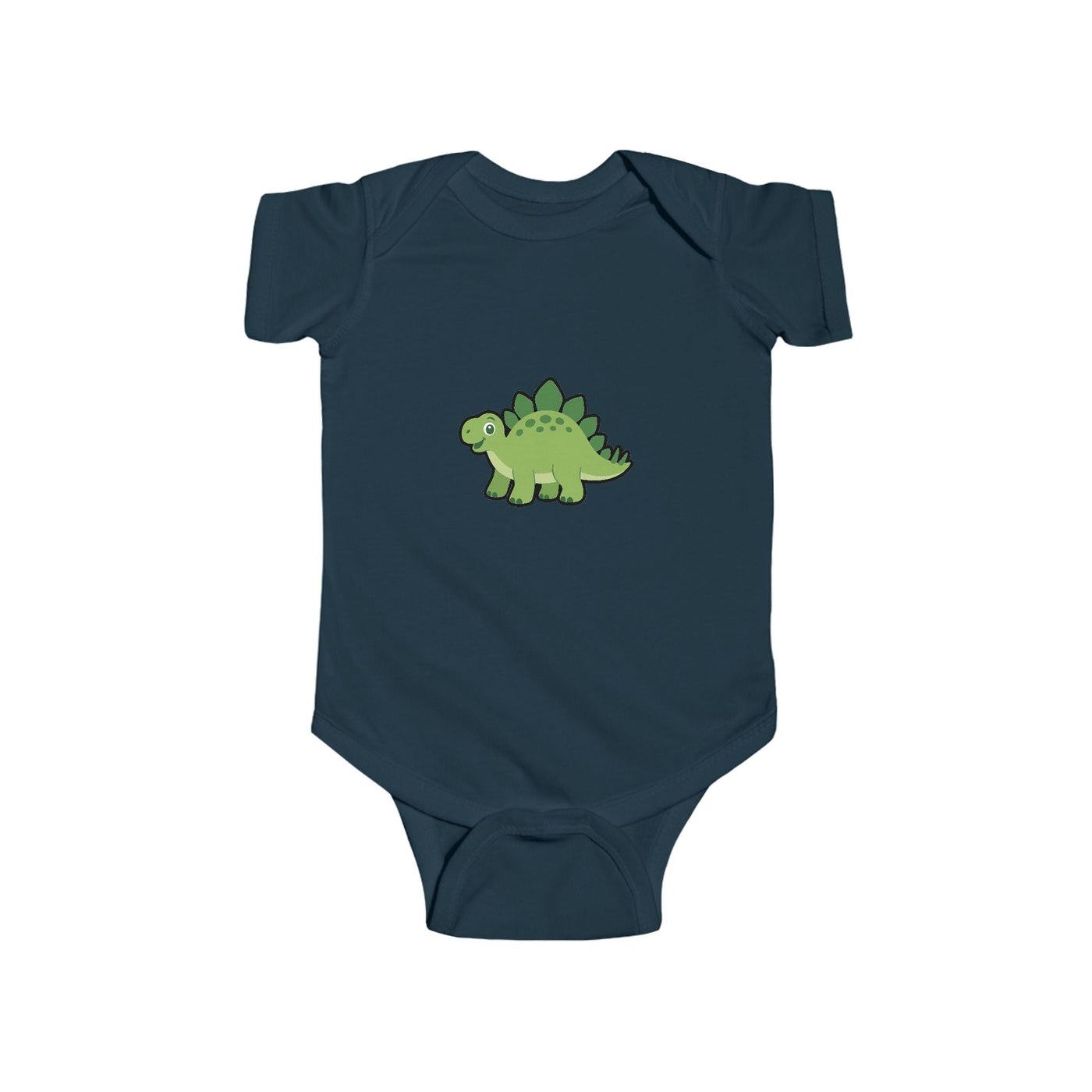 Baby Bodysuit — Cute Green Stegosaurus Dinosaur Infant Onesie - Front Patch Kids Co.