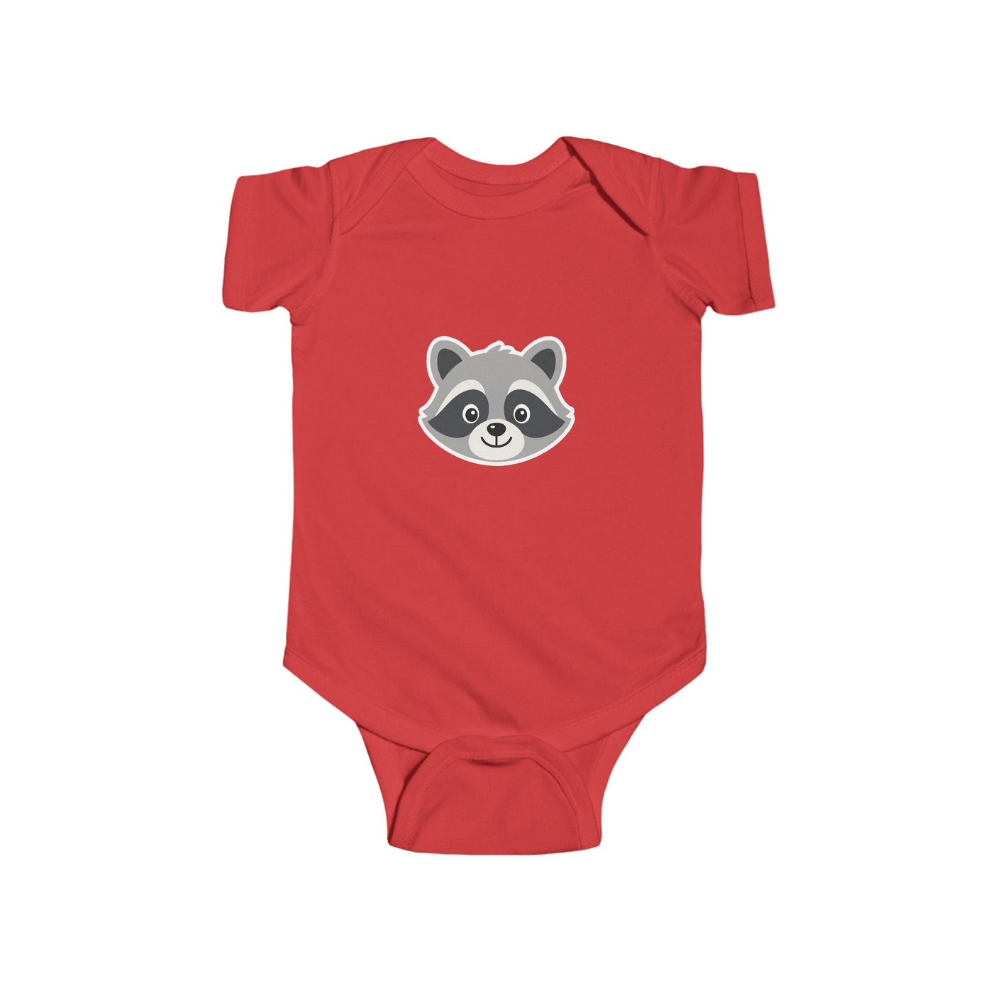 Baby Bodysuit with Cute Raccoon Face - Infant Onesie, Newborn Gift - Front Patch Kids Co.