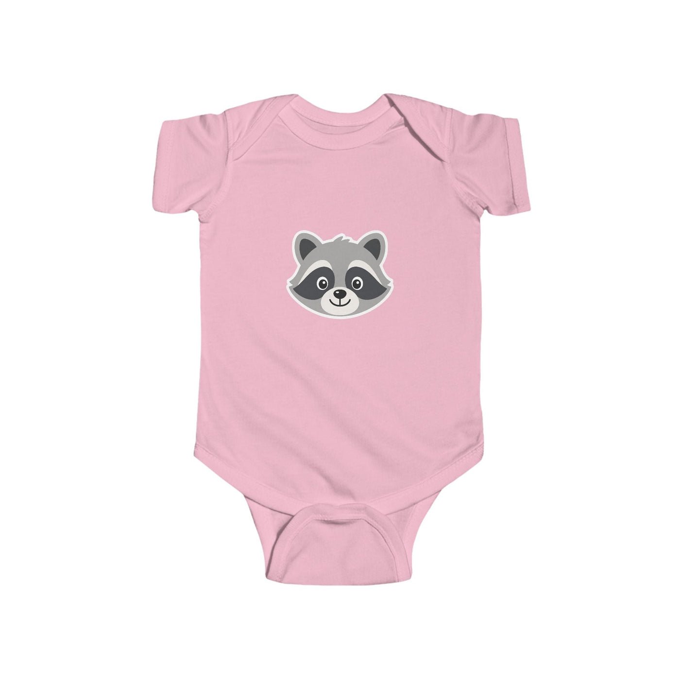 Baby Bodysuit with Cute Raccoon Face - Infant Onesie, Newborn Gift - Front Patch Kids Co.