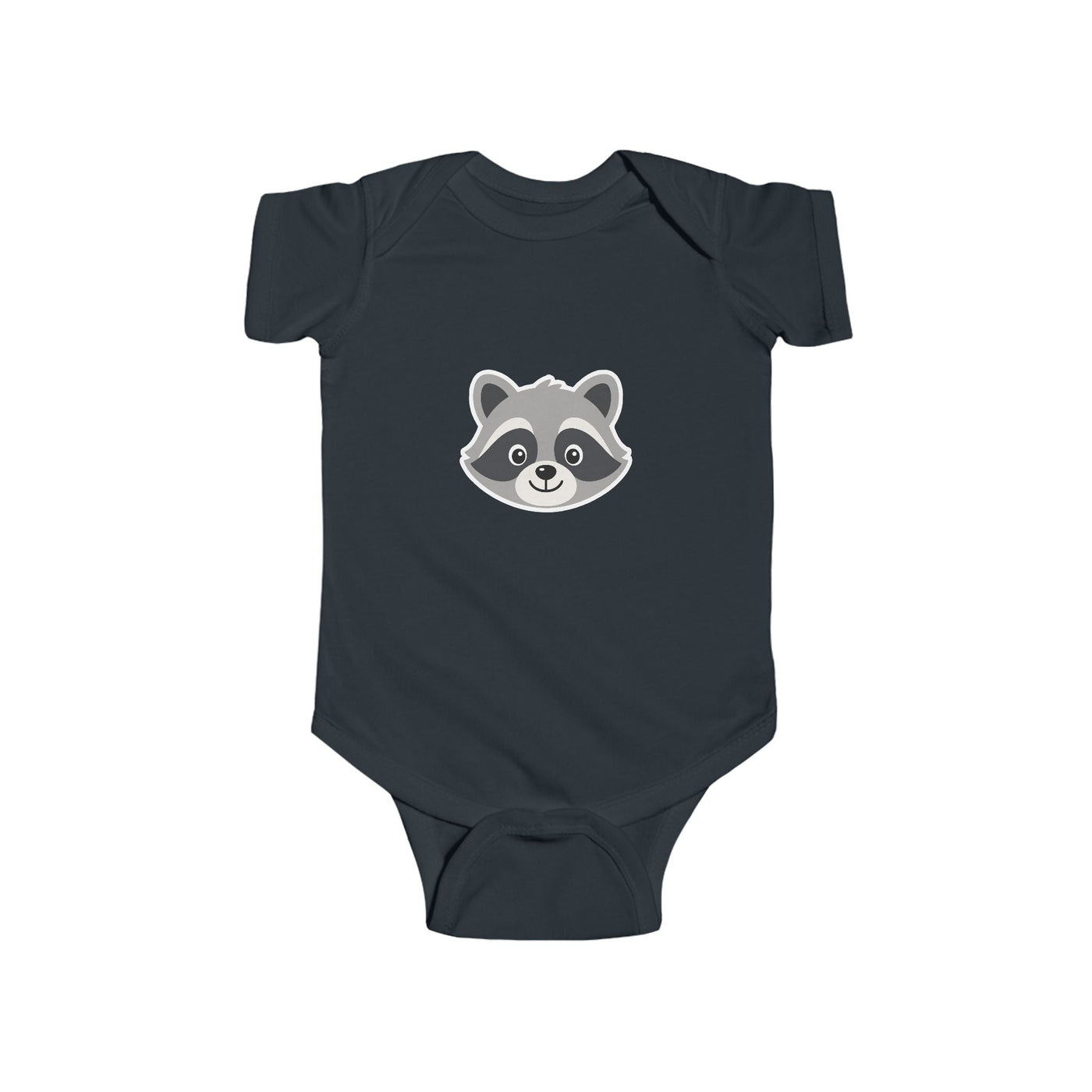 Baby Bodysuit with Cute Raccoon Face - Infant Onesie, Newborn Gift - Front Patch Kids Co.