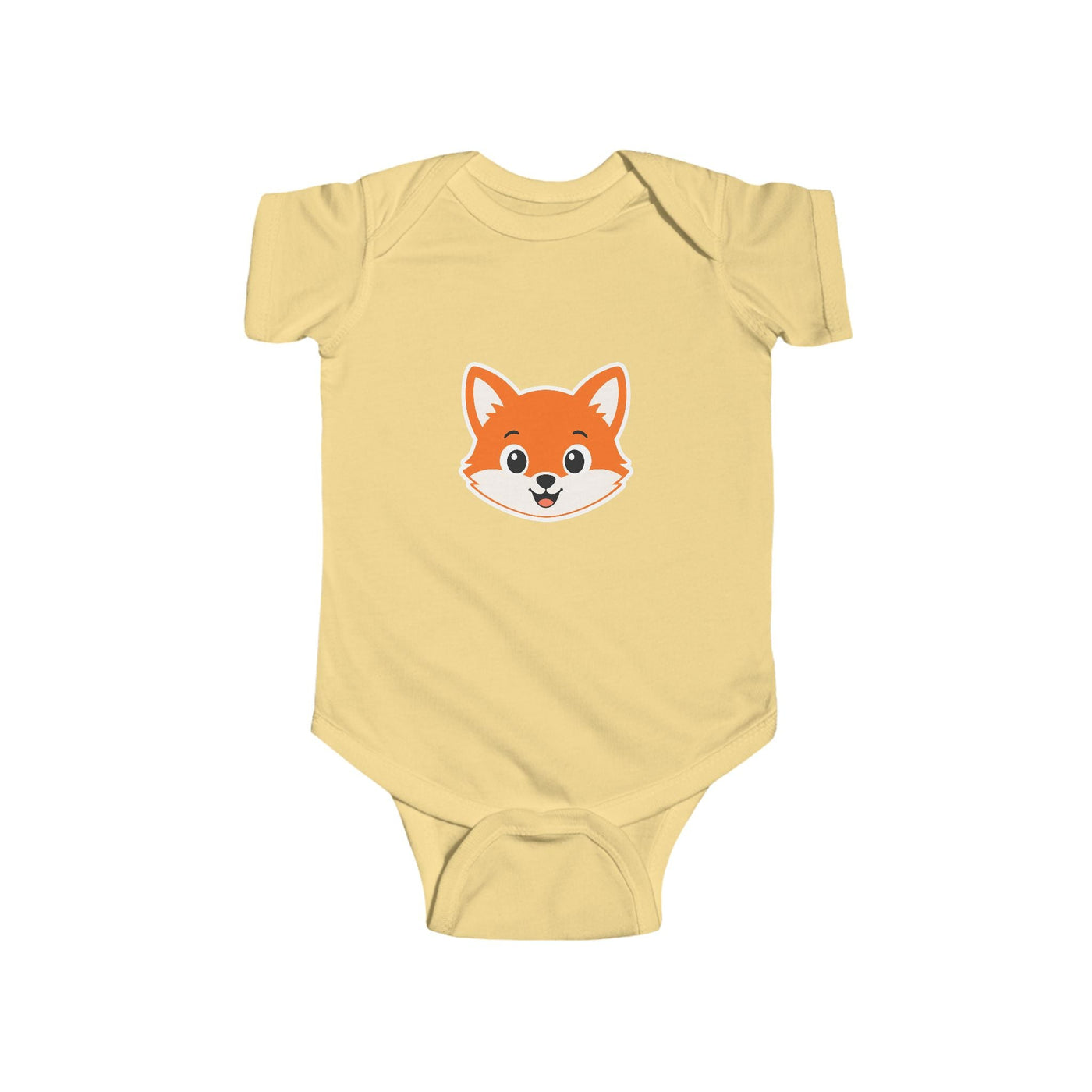 Cute Fox Baby Bodysuit — Infant Onesie with Adorable Fox Face - Front Patch Kids Co.