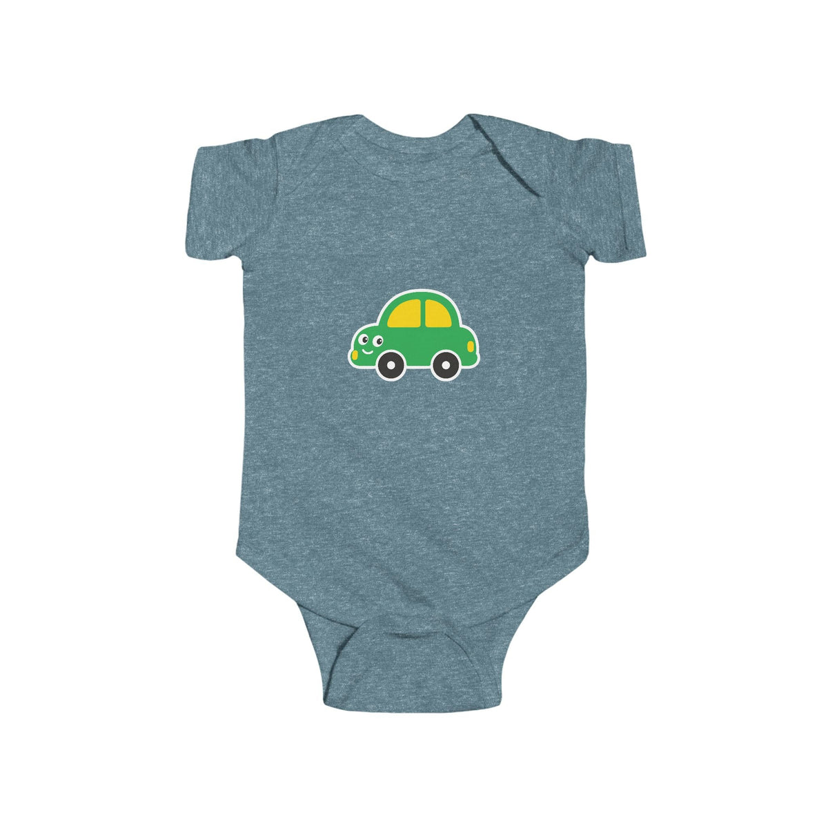 Cute Green Car Infant Bodysuit — Baby Vehicle Onesie - Front Patch Kids Co.