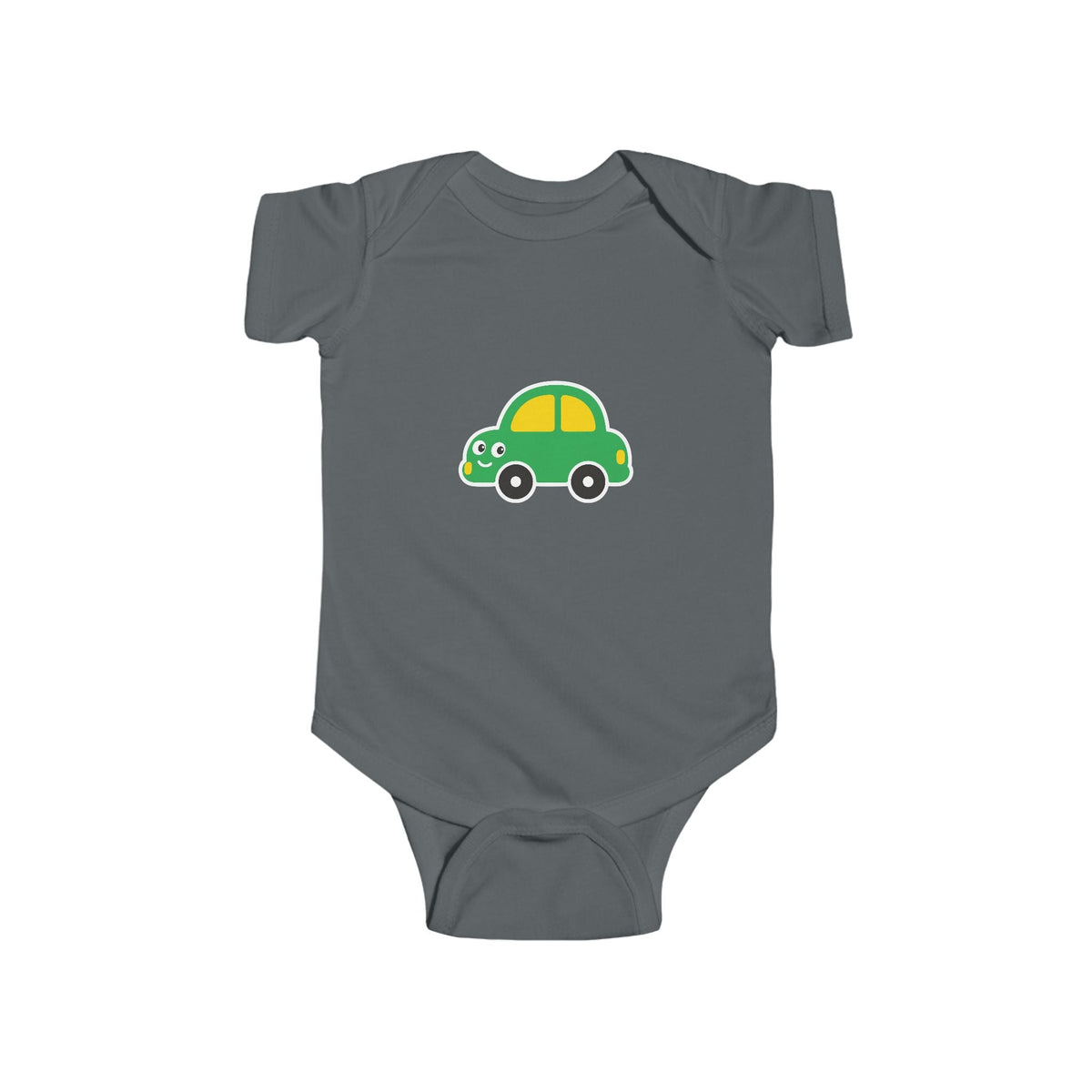 Cute Green Car Infant Bodysuit — Baby Vehicle Onesie - Front Patch Kids Co.
