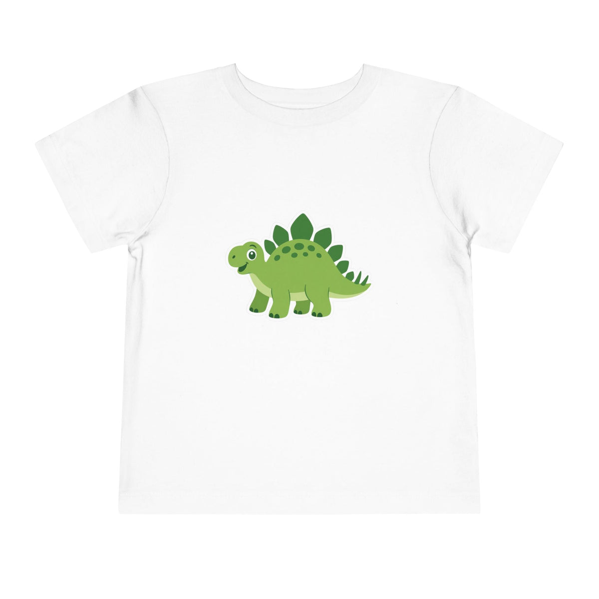 Cute Green Stegosaurus Toddler Tee – Dinosaur Short Sleeve Shirt for Kids - Front Patch Kids Co.