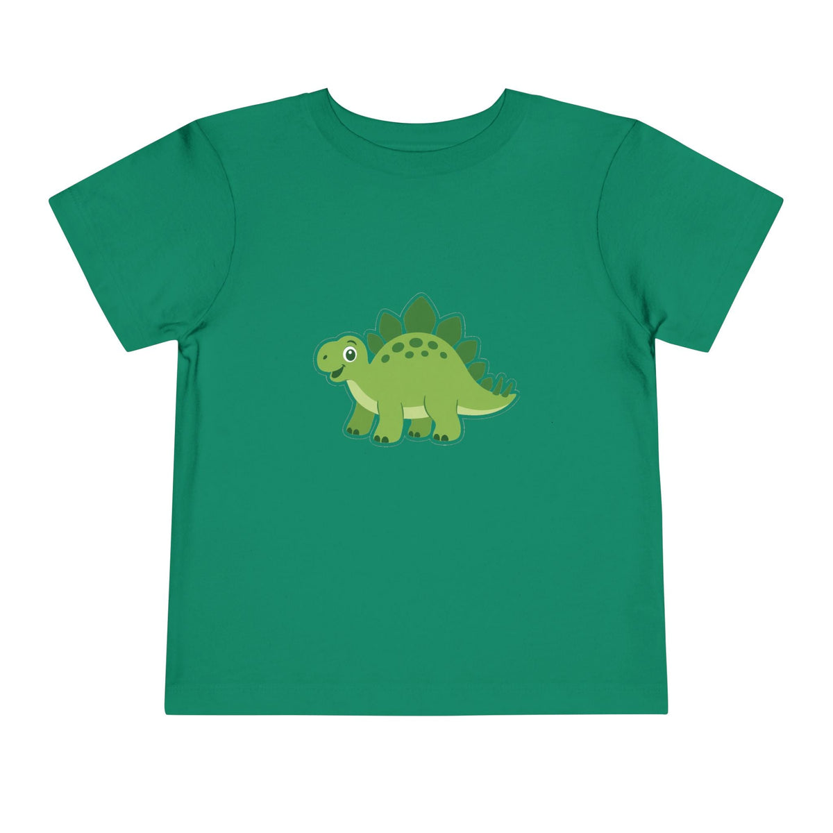 Cute Green Stegosaurus Toddler Tee – Dinosaur Short Sleeve Shirt for Kids - Front Patch Kids Co.
