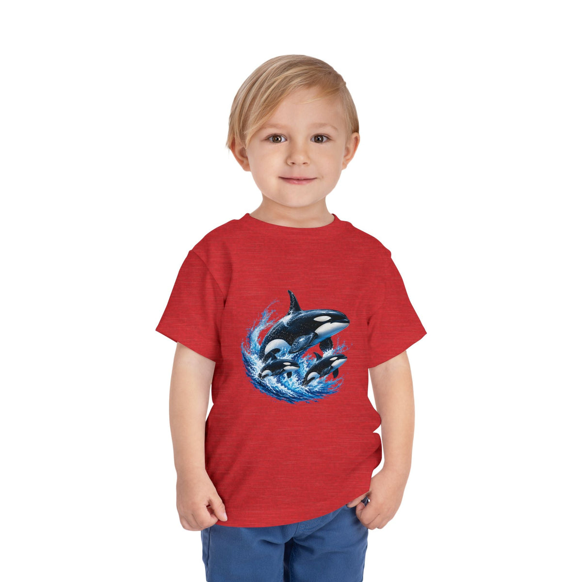 Orca Pod Toddler Tee — Playful Killer Whale Ocean Shirt - Front Patch Kids Co.