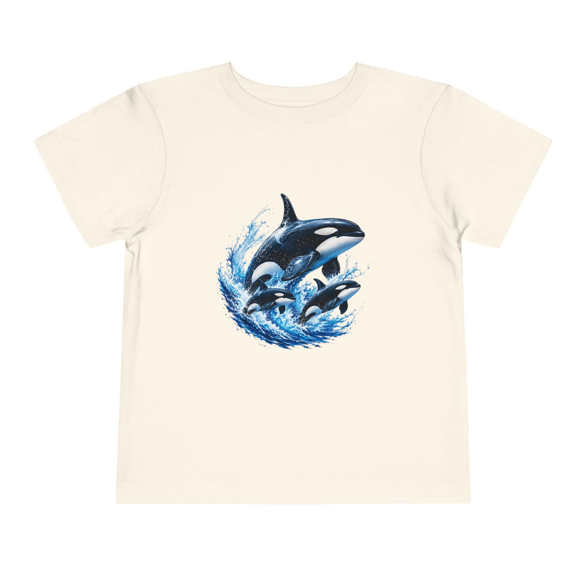 Orca Pod Toddler Tee — Playful Killer Whale Ocean Shirt - Front Patch Kids Co.