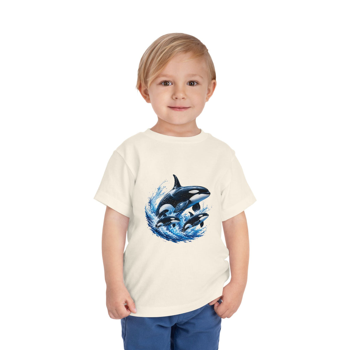 Orca Pod Toddler Tee — Playful Killer Whale Ocean Shirt - Front Patch Kids Co.
