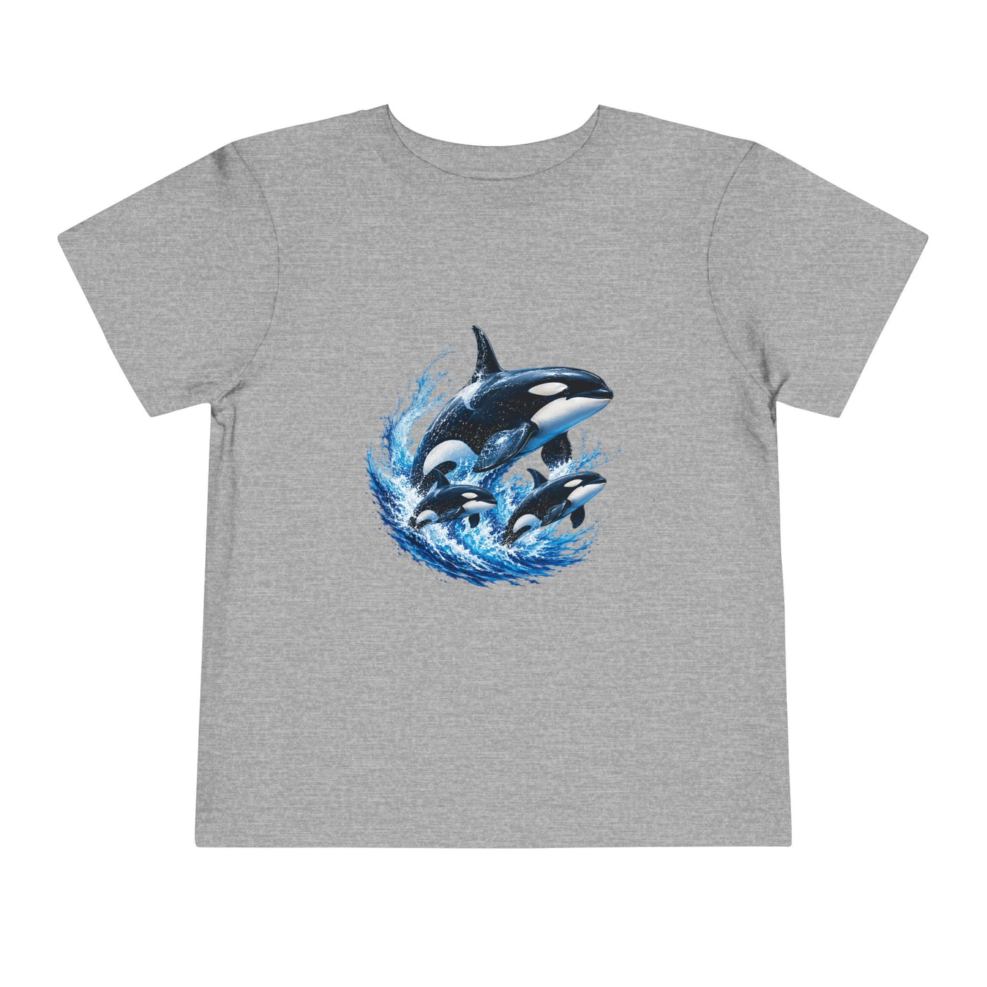 Orca Pod Toddler Tee — Playful Killer Whale Ocean Shirt - Front Patch Kids Co.