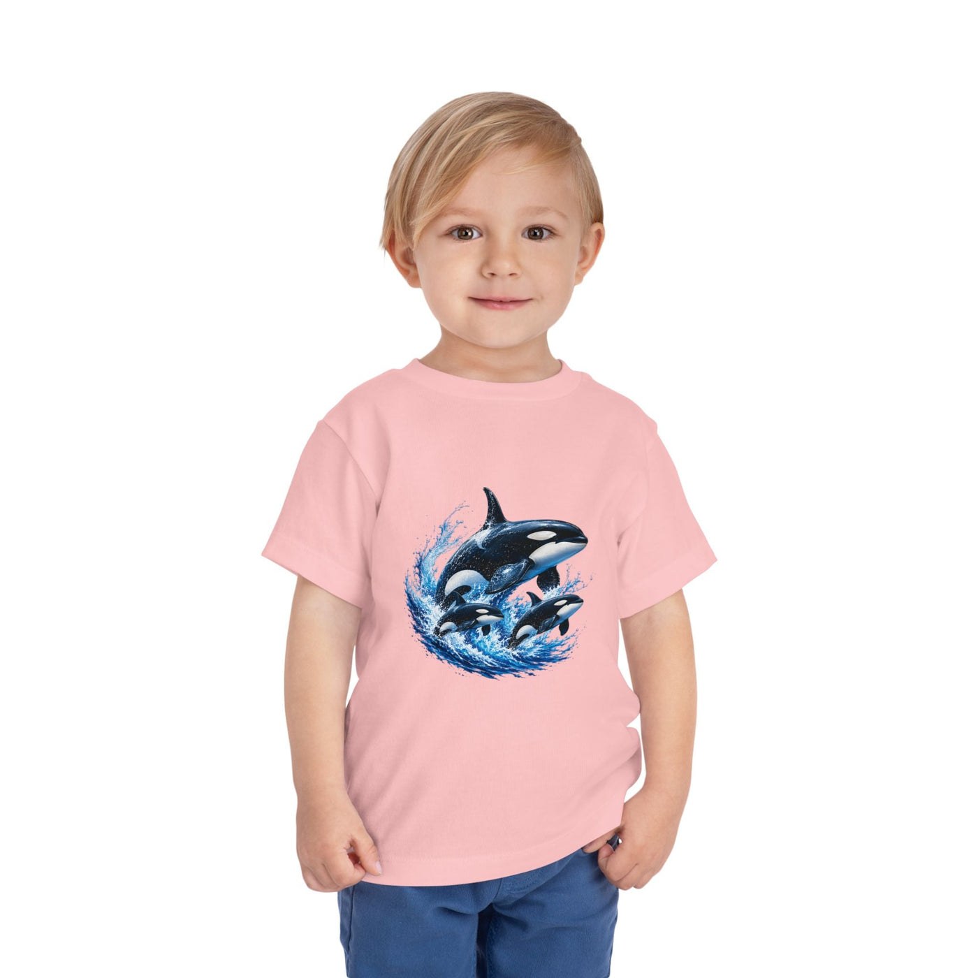 Orca Pod Toddler Tee — Playful Killer Whale Ocean Shirt - Front Patch Kids Co.