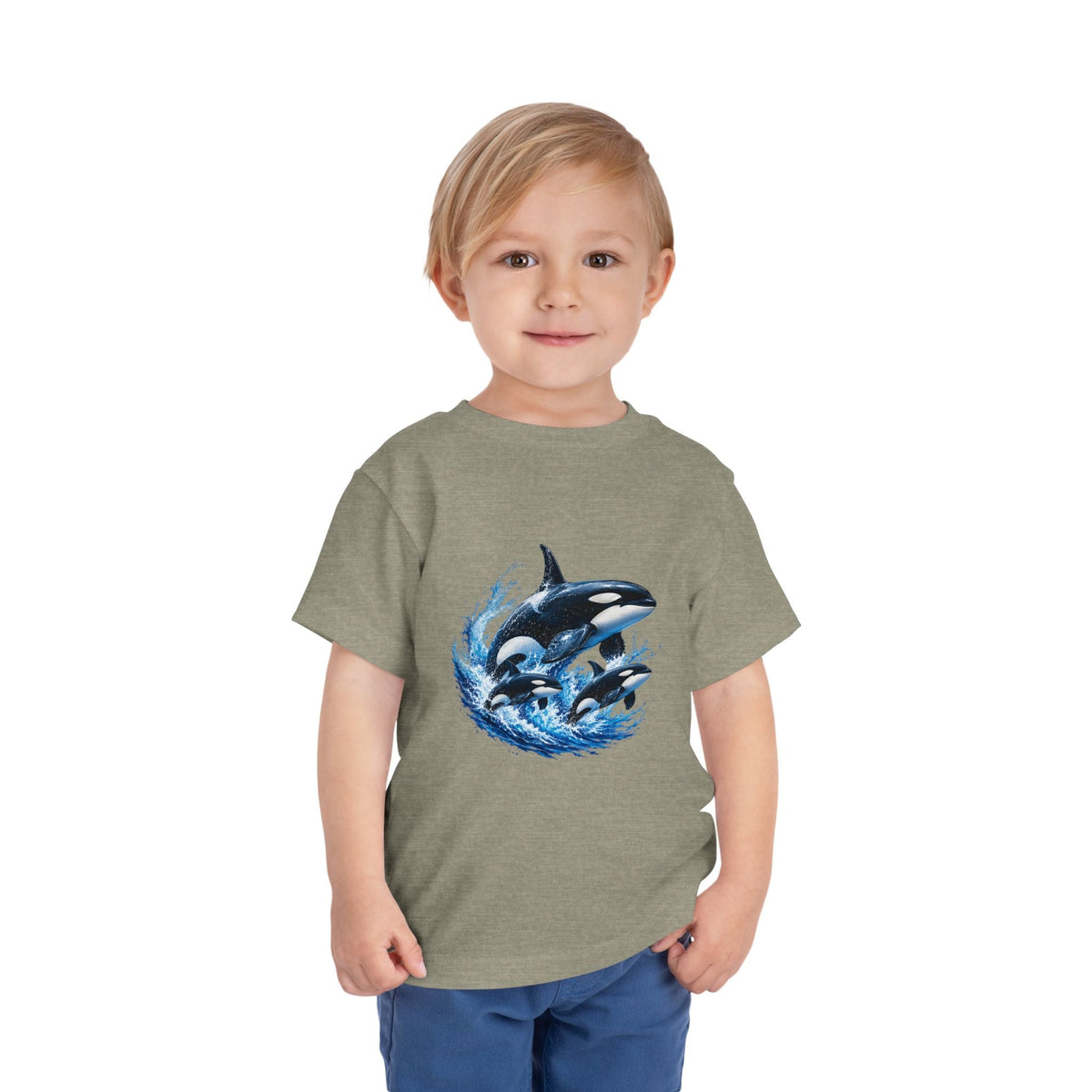 Orca Pod Toddler Tee — Playful Killer Whale Ocean Shirt - Front Patch Kids Co.