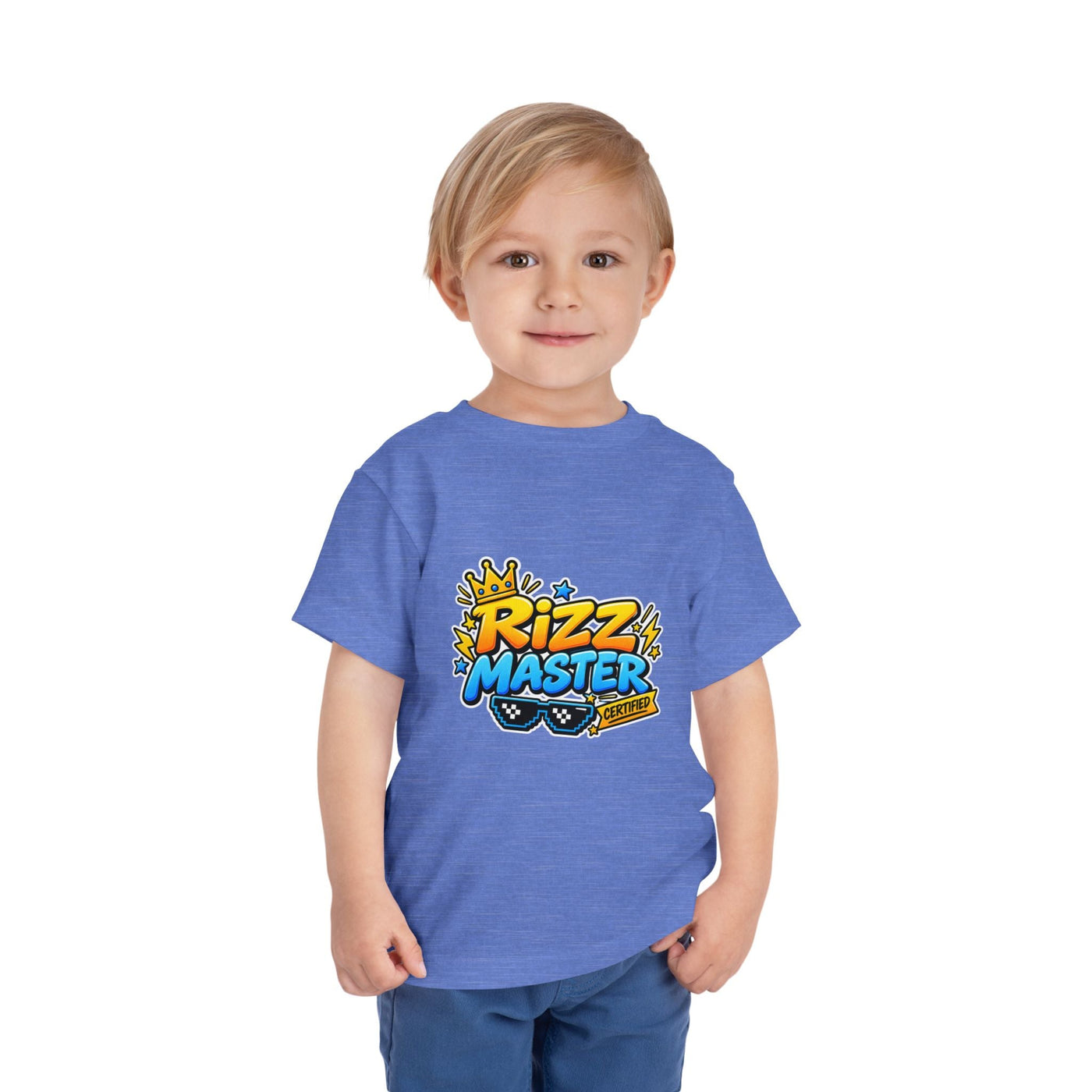 Rizz Master Toddler Tee — Cute Crown & Sunglasses Graphic Shirt - Front Patch Kids Co.