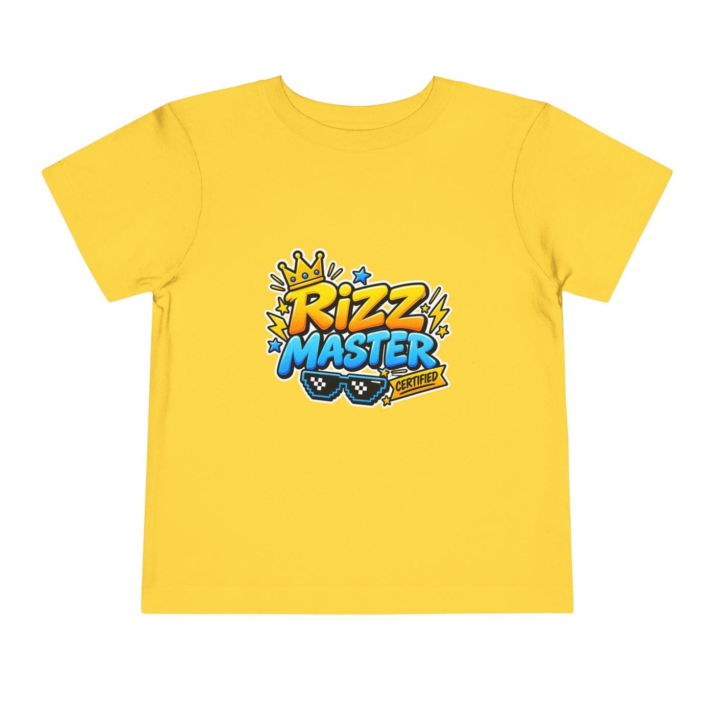 Rizz Master Toddler Tee — Cute Crown & Sunglasses Graphic Shirt - Front Patch Kids Co.