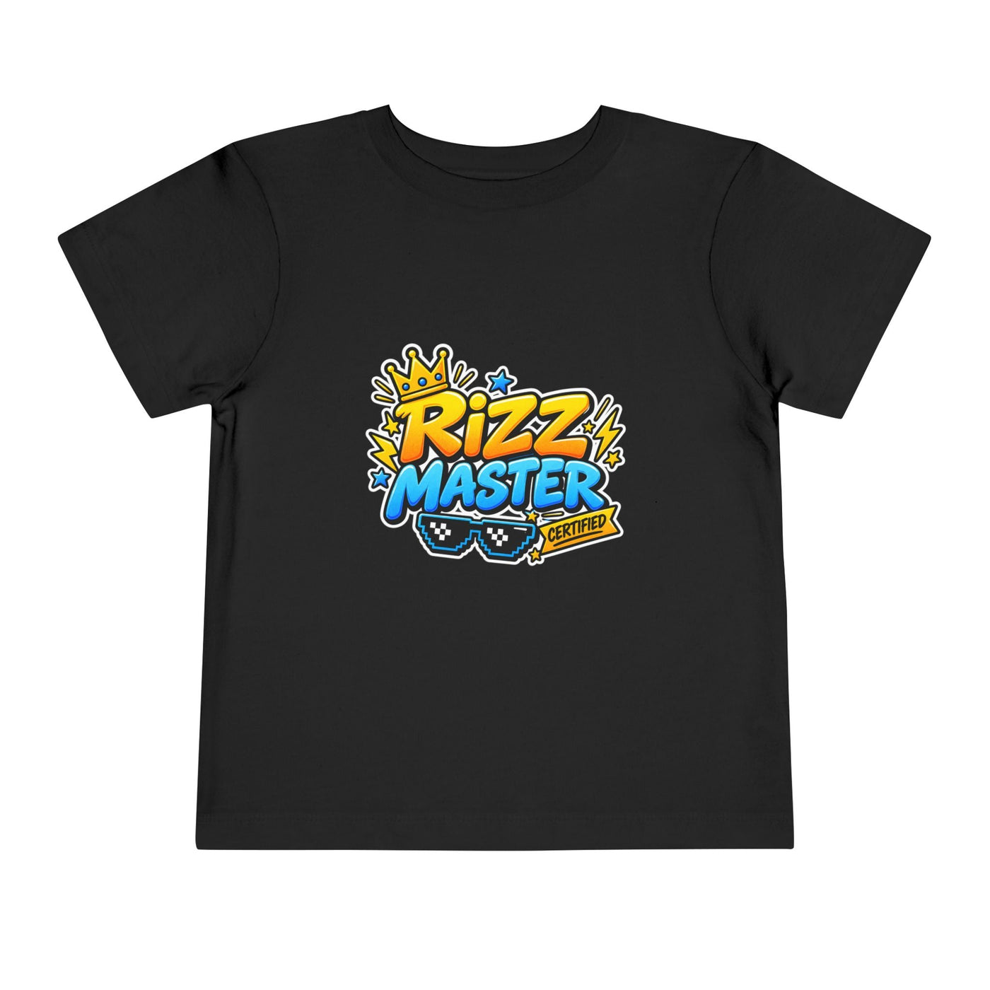 Rizz Master Toddler Tee — Cute Crown & Sunglasses Graphic Shirt - Front Patch Kids Co.