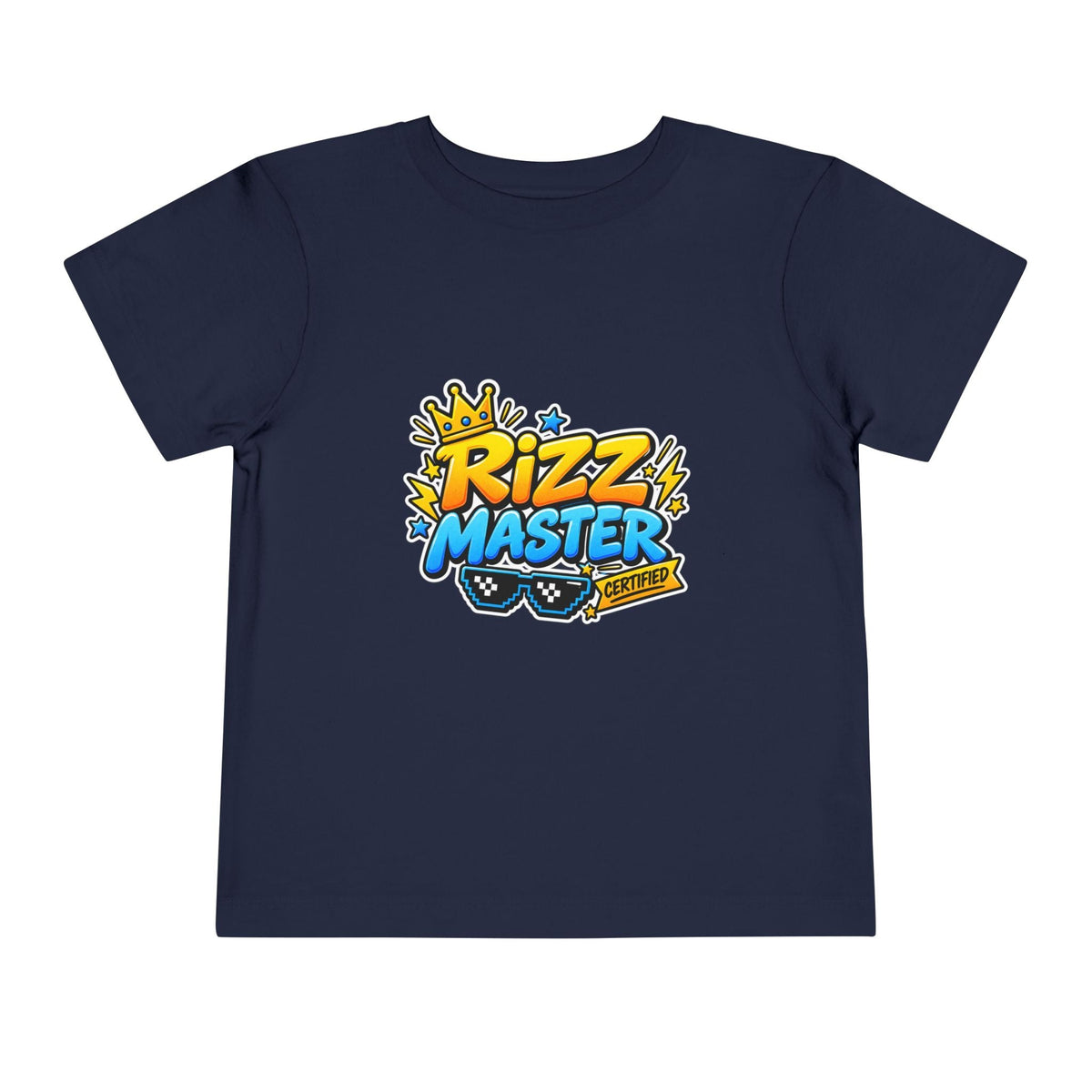 Rizz Master Toddler Tee — Cute Crown & Sunglasses Graphic Shirt - Front Patch Kids Co.