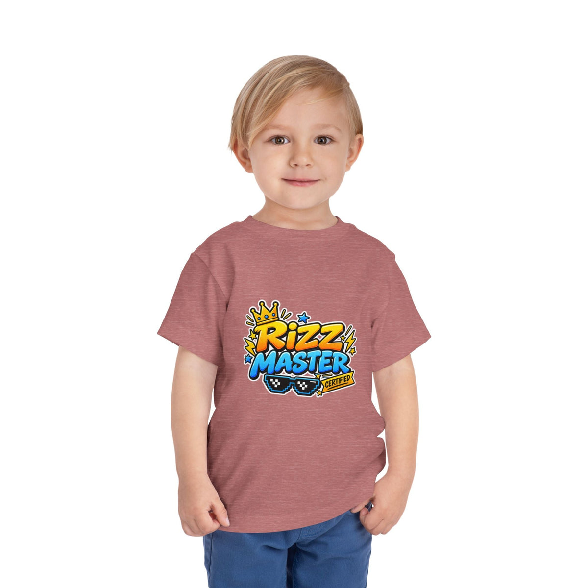 Rizz Master Toddler Tee — Cute Crown & Sunglasses Graphic Shirt - Front Patch Kids Co.