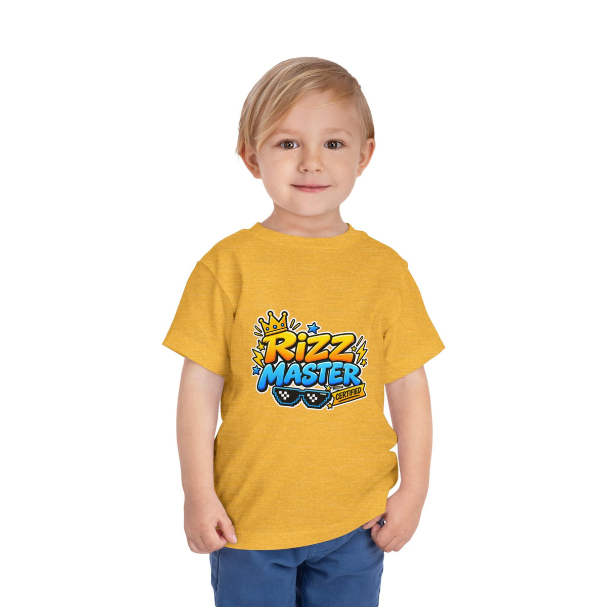Rizz Master Toddler Tee — Cute Crown & Sunglasses Graphic Shirt - Front Patch Kids Co.