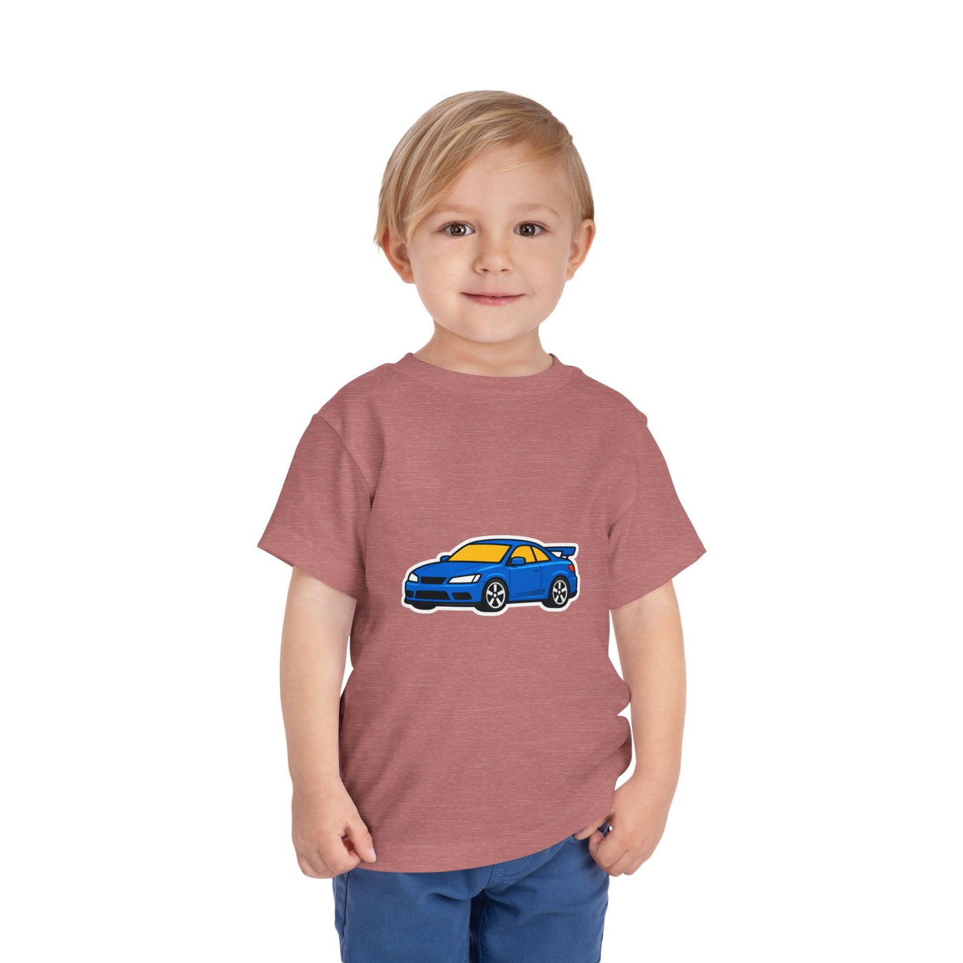Toddler Car Tee — Blue Race Car Graphic Shirt for Kids - Front Patch Kids Co.
