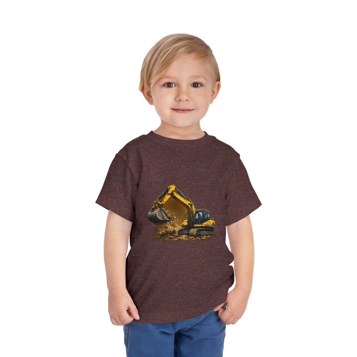 Toddler Excavator Tee — Yellow Digging Construction Truck Shirt - Front Patch Kids Co.