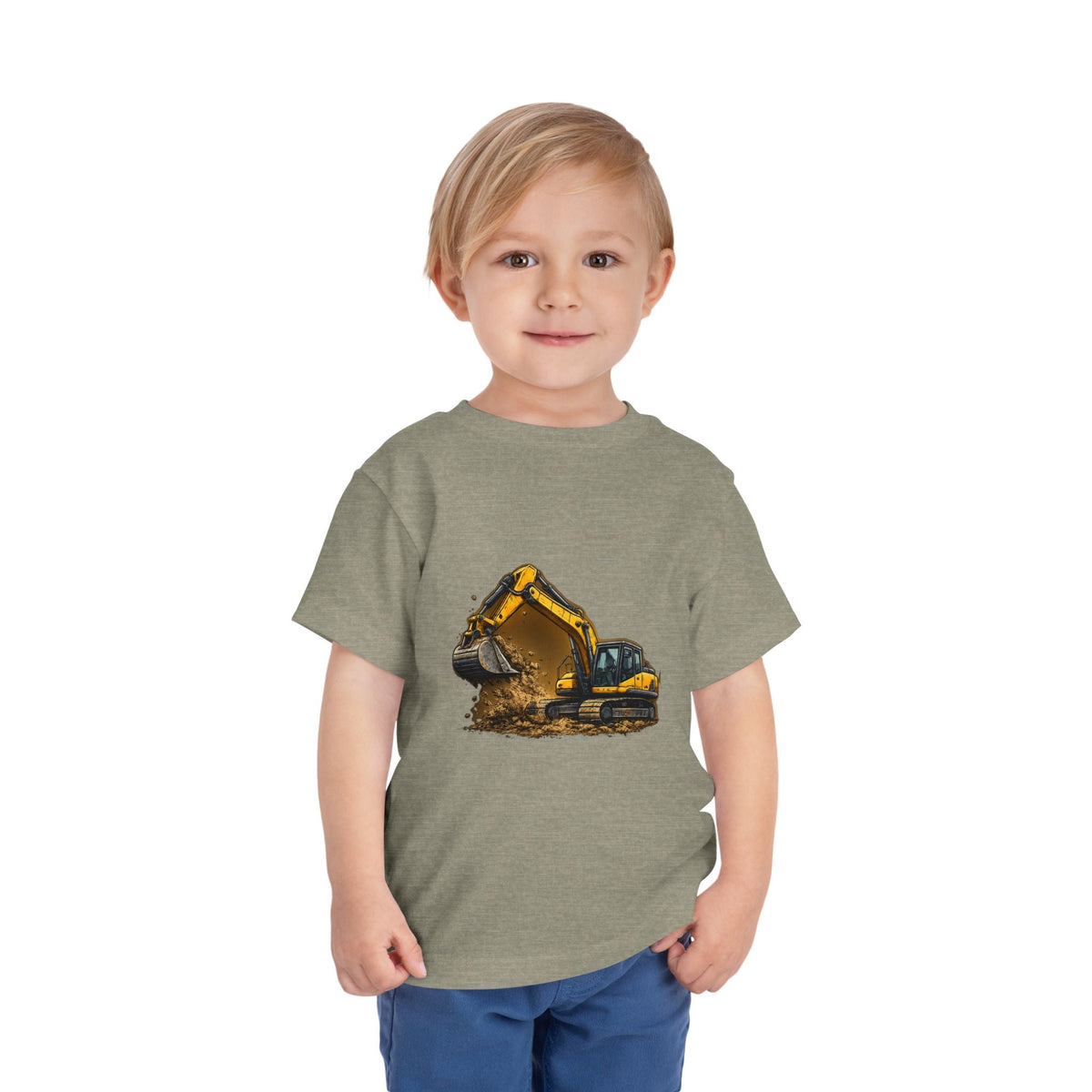 Toddler Excavator Tee — Yellow Digging Construction Truck Shirt - Front Patch Kids Co.