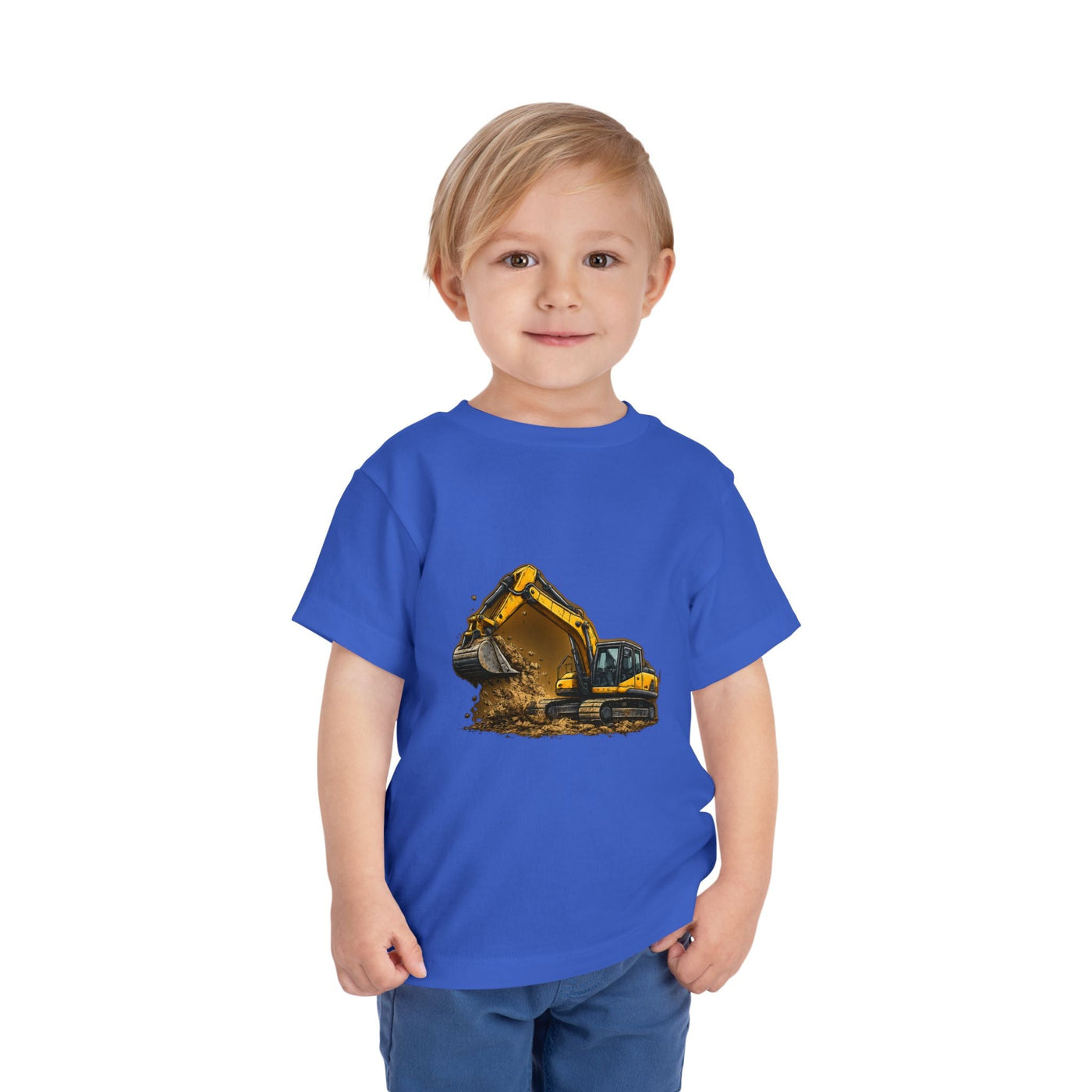 Toddler Excavator Tee — Yellow Digging Construction Truck Shirt - Front Patch Kids Co.