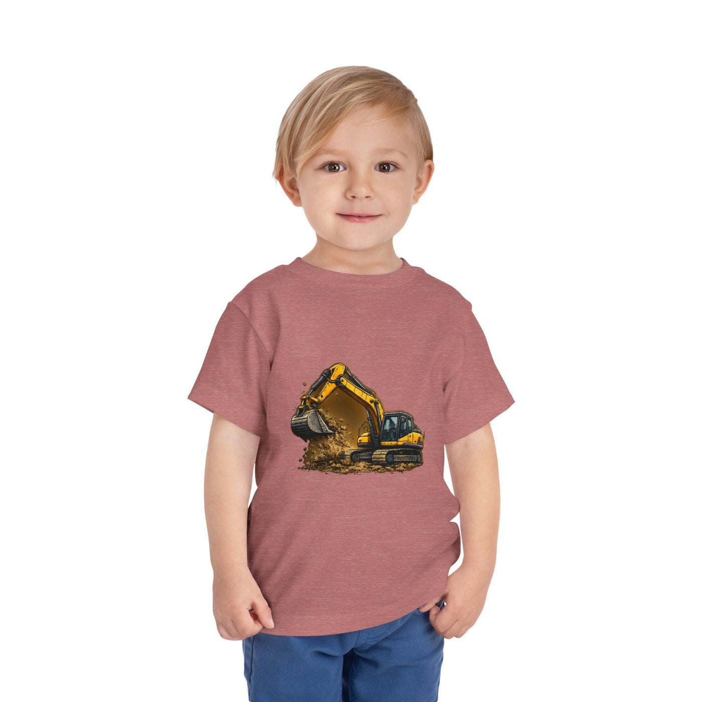 Toddler Excavator Tee — Yellow Digging Construction Truck Shirt - Front Patch Kids Co.