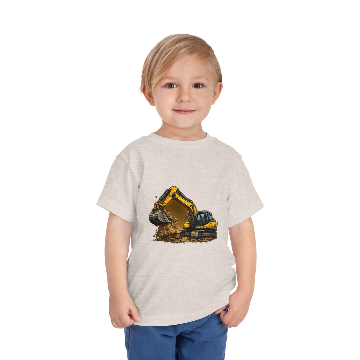 Toddler Excavator Tee — Yellow Digging Construction Truck Shirt - Front Patch Kids Co.